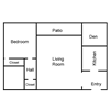 One bedroom floor plan